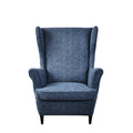 Housse extensible NILUOH pour fauteuil à oreilles, 2 pièces, imprimée, douce et élastique, avec fond élastique, pour salon, gris.