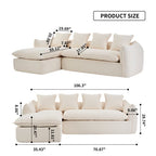 LuneluX_Home – Canapé d'angle 3 places surdimensionné avec méridienne