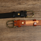 Ceinture homme rétro à boucle en cuivre