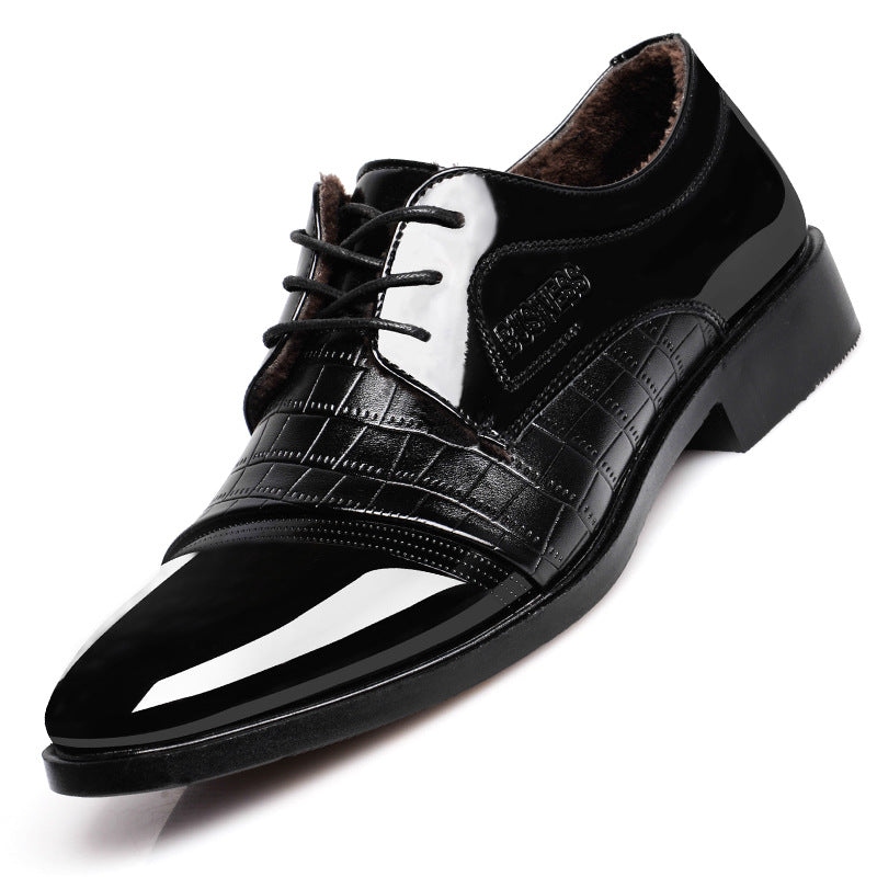 Chaussures pointues en cuir à motif crocodile pour hommes