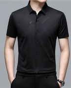 Chemise d'été pour homme à manches courtes, sans coutures, style business.