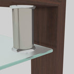 Table basse rectangulaire en verre et noyer, table basse transparente, table d'appoint moderne pour salon
