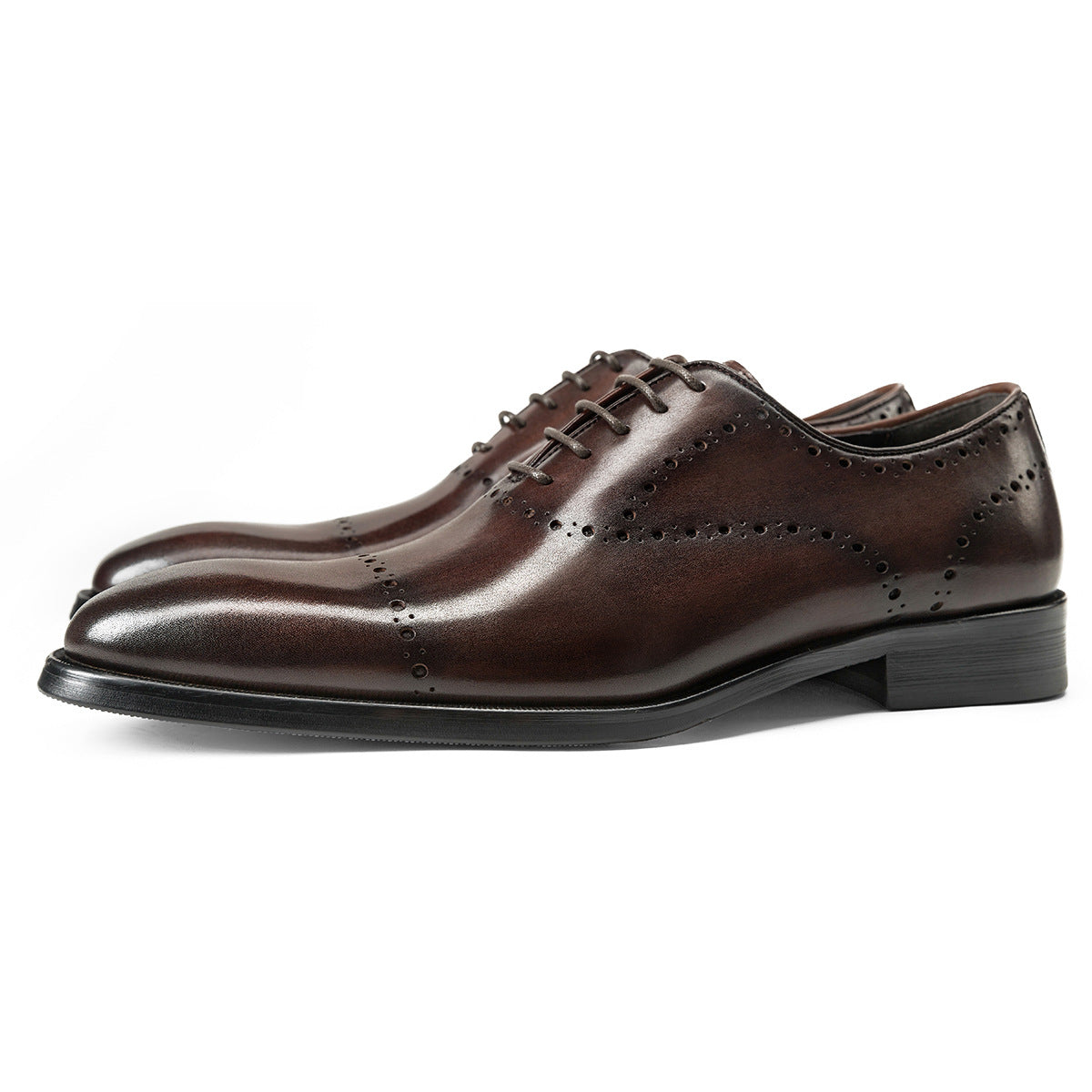 Chaussures Oxford Brock en cuir de vachette pour hommes, style britannique