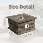 Foyer extérieur au propane de 71 cm (28 po) de côté, en béton imitation pierre, avec pierres de lave et housse de protection contre la pluie. Foyer au gaz sans fumée de 40 000 BTU pour patio, jardin, terrasse ou cour arrière.