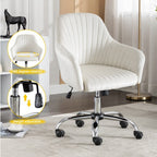 Fauteuil d'appoint moderne pour bureau à domicile, fauteuil de loisirs avec hauteur réglable en velours et roulettes réglables