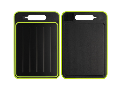 Planche à découper en alliage d'aluminium à décongélation rapide double face avec aiguiseur