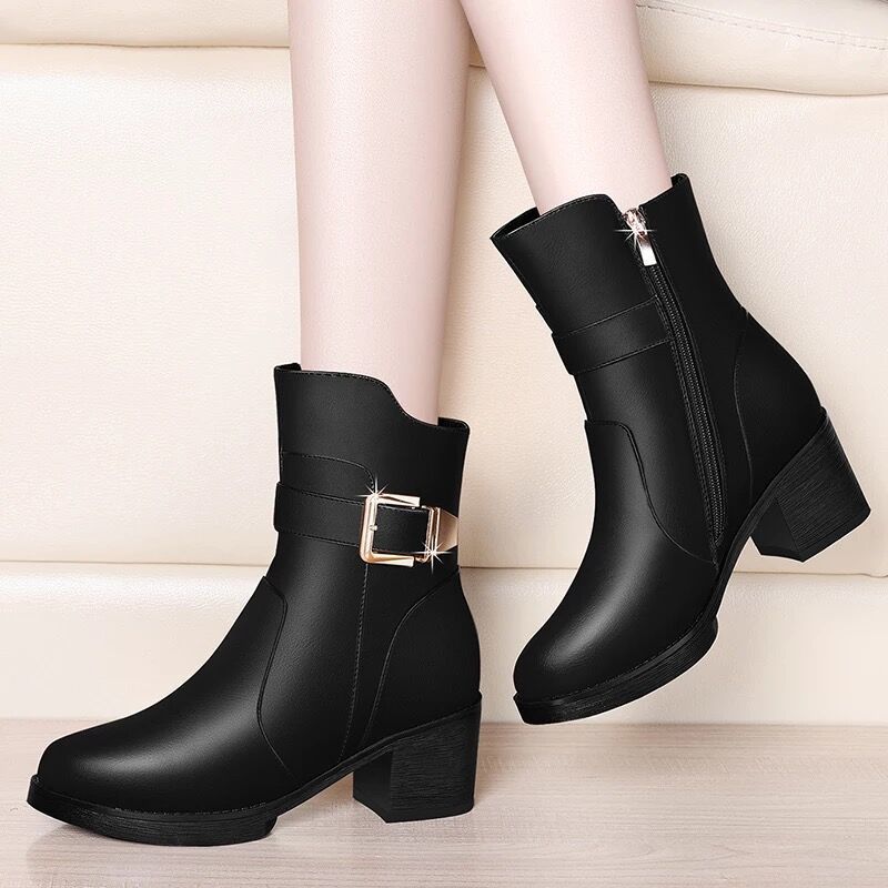 Bottes Martin à talons épais pour l'automne et l'hiver