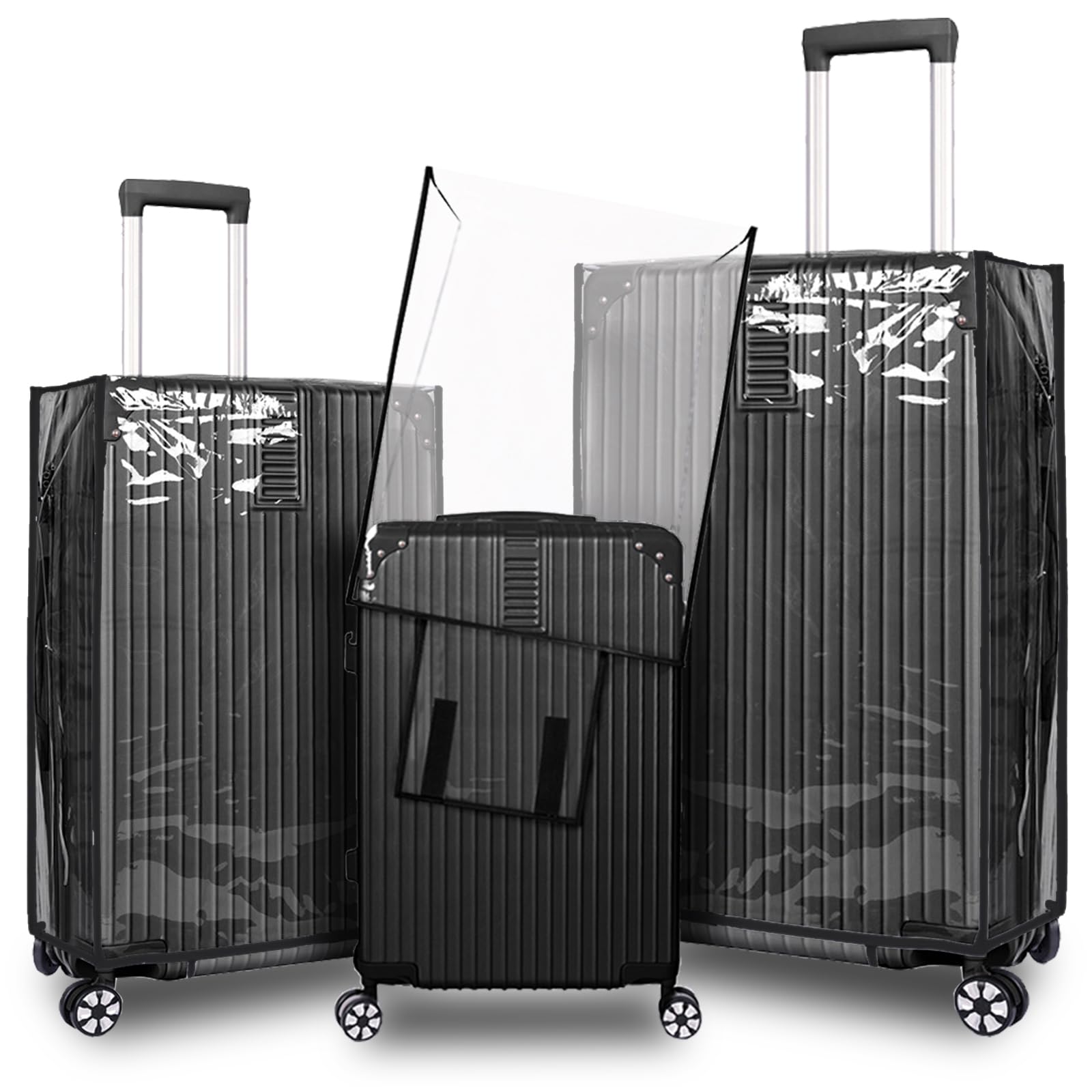 Accessoires de voyage - Housses de valise - Approuvées par la TSA - Protection épaisse, anti-rayures, imperméable et transparente - Convient à la plupart des valises de 20 à 28 pouces