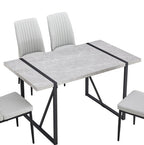 Table de salle à manger moderne, table de cuisine de 140 cm pour 4 personnes, table rectangulaire pour salle à manger, bureau, salon, montage facile.