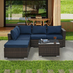 Mobilier de patio, mobilier d'extérieur, mobilier saisonnier en résine tressée, ensemble de 4 meubles en résine tressée avec table basse en verre trempé