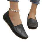 Chaussures décontractées pour femmes en gommino, couleur unie, cousues à la main