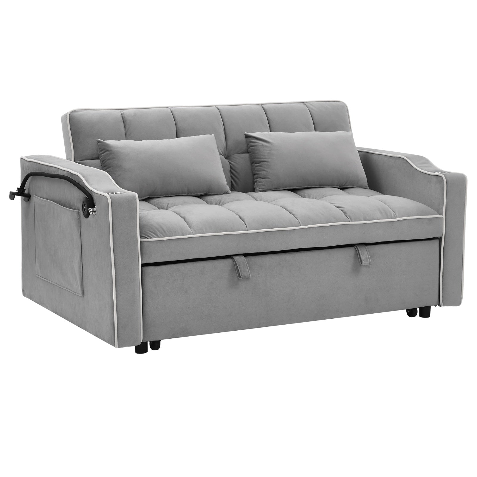LuneluX_Home – Canapé-lit pliable en velours de 141 cm (55,5 po) réglable en 3 positions