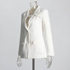 Veste de tailleur patchwork coupe slim tendance pour femme