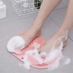 Tapis de bain exfoliant en silicone et brosse de massage