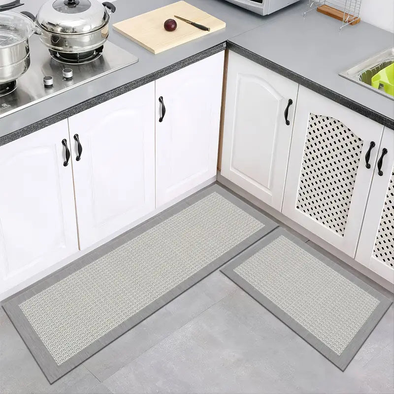 Lot de 2 Tapis de Cuisine Durables, Antidérapants et Imperméables