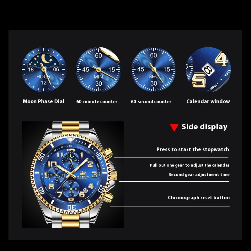 Montre multifonction pour homme
