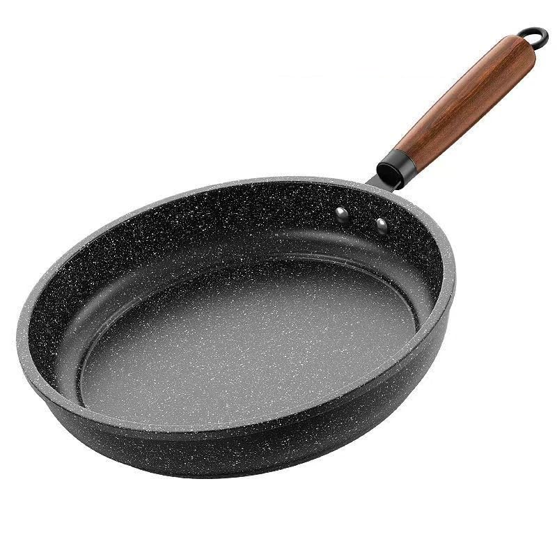 Poêle antiadhésive FJPTFENG, poêle en granit antiadhésive avec couvercle en verre, sauteuse avec couvercle.