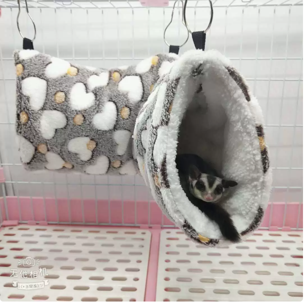 Nid tunnel chaud en peluche ultra douce pour hamster