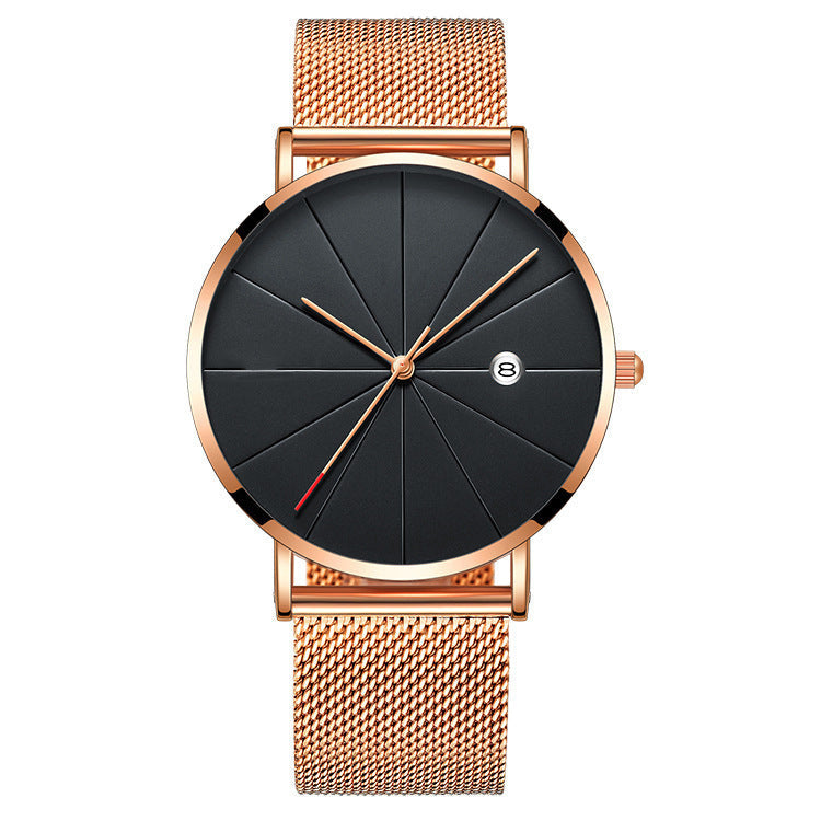 Montre calendrier simple pour homme, créative et étanche, à quartz.