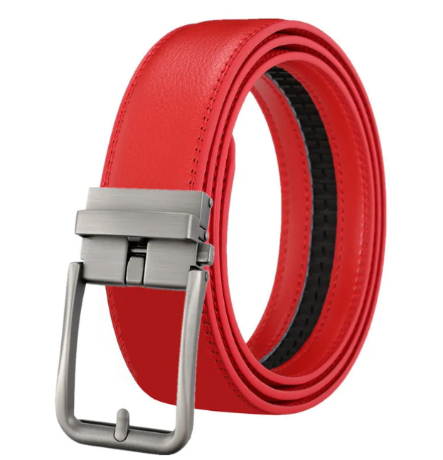Ceinture en cuir pour homme avec boucle creuse automatique