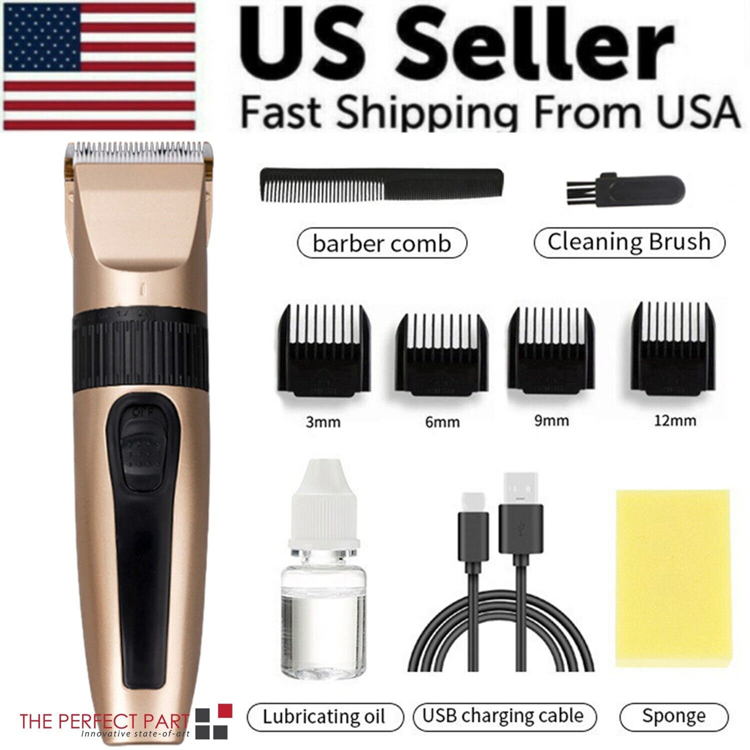 Tondeuse à cheveux professionnelle sans fil pour homme, kit de coupe de cheveux pour coiffeur.