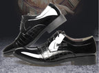 Chaussures pointues en cuir à motif crocodile pour hommes
