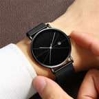 Montre calendrier simple pour homme, créative et étanche, à quartz.