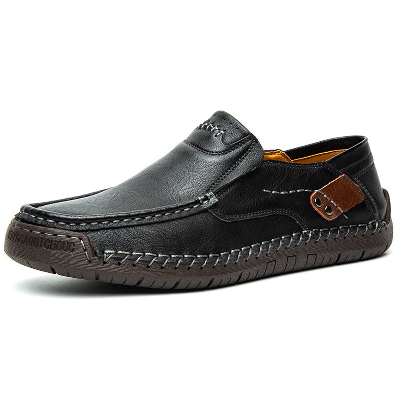 Chaussures décontractées en cuir pour hommes, grandes tailles - Style britannique