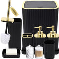 Ensemble d'accessoires de salle de bain XLHOMO - Magnifique ensemble de salle de bain 10 pièces comprenant : brosse WC, poubelle, porte-cotons-tiges, distributeur et distributeur de savon.