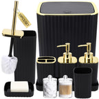 Ensemble d'accessoires de salle de bain XLHOMO - Magnifique ensemble de salle de bain 10 pièces comprenant : brosse WC, poubelle, porte-cotons-tiges, distributeur et distributeur de savon.