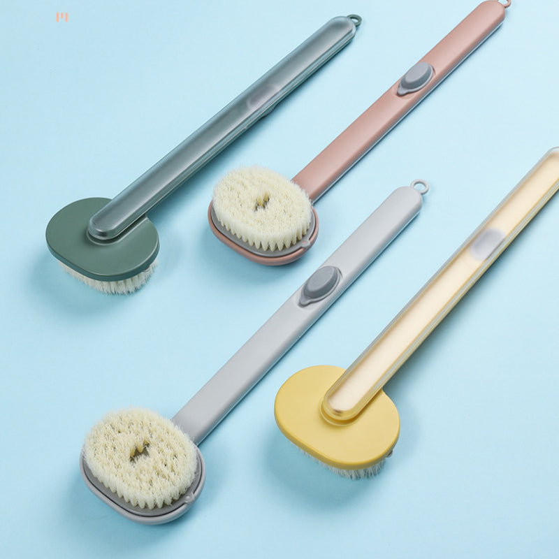 Brosse de bain liquide à long manche pour massage exfoliant