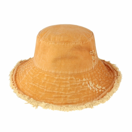Bob à larges bords effilochés pour l'été – Chapeau de soleil léger en coton