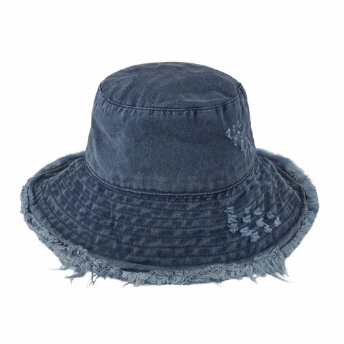 Bob à larges bords effilochés pour l'été – Chapeau de soleil léger en coton