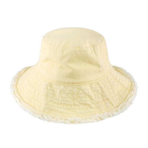 Bob à larges bords effilochés pour l'été – Chapeau de soleil léger en coton