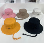 Chapeau d'été de luxe pour femme en coton kaki, grande casquette