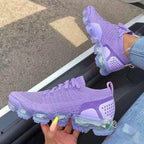 Baskets violettes 2021 pour femmes, chaussures décontractées en maille avec coussin d'air, plates