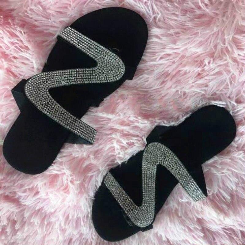 Sandales Bling Bling Slides pour femmes, collection été 2021, idéales pour la plage.