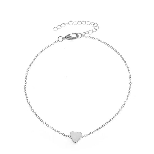 Bracelet de cheville tendance à perles multicouches en forme de cœur pour l'été, style bohème vintage.