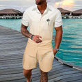 Ensemble short de plage décontracté pour homme, idéal pour les fêtes d'été à la plage.