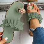 Sandales plates décontractées pour femmes, motif ananas et perles