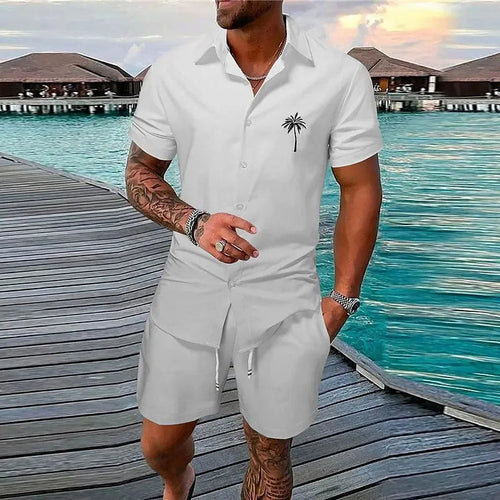 Ensemble short de plage décontracté pour homme, idéal pour les fêtes d'été à la plage.