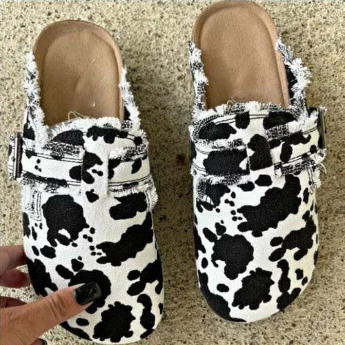 Mocassins en toile à bout rond et talon plat pour femmes, style vintage