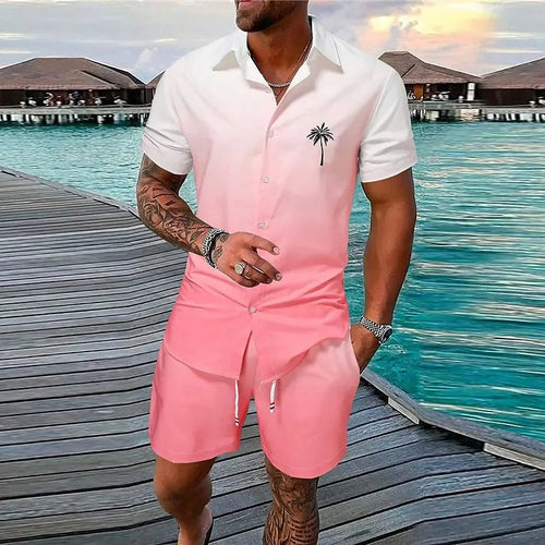Ensemble short de plage décontracté pour homme, idéal pour les fêtes d'été à la plage.
