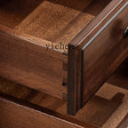 Bureau XL en noyer noir de style rétro américain, entièrement en bois massif, exquis