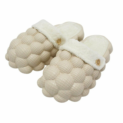 Sandales antidérapantes en coton chaud à bulles pour la maison