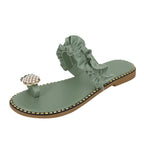 Sandales plates décontractées pour femmes, motif ananas et perles