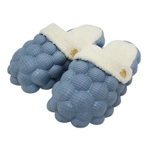Sandales antidérapantes en coton chaud à bulles pour la maison