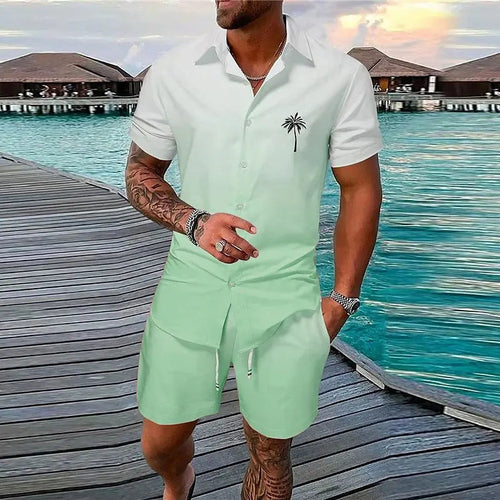 Ensemble short de plage décontracté pour homme, idéal pour les fêtes d'été à la plage.