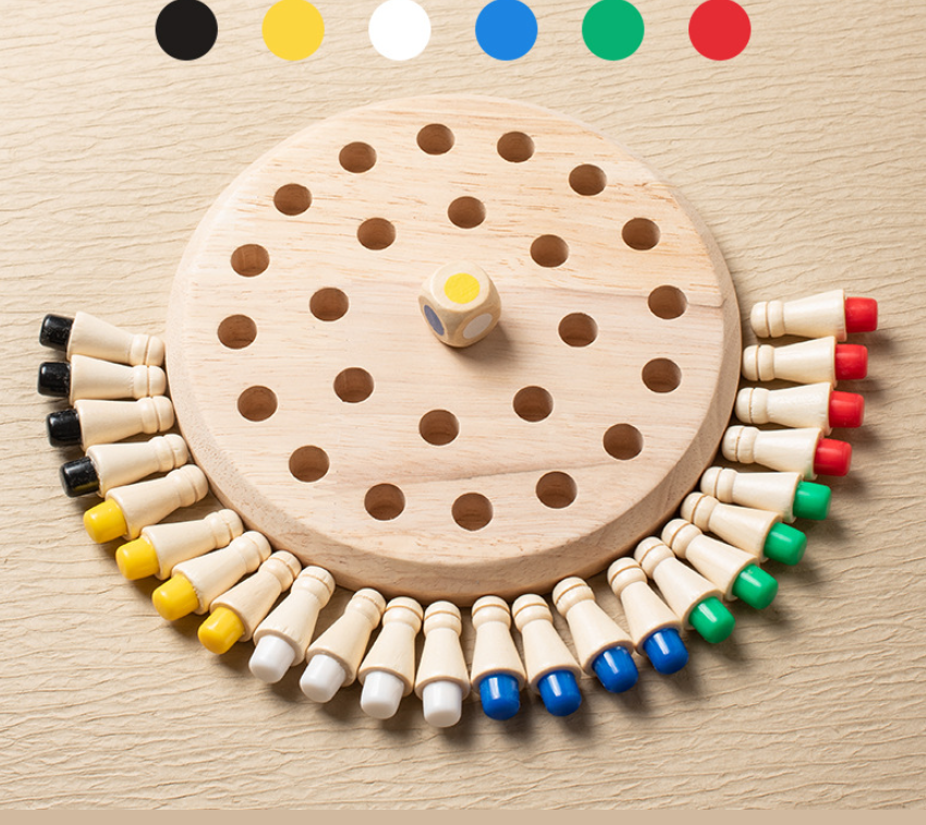 Jeu de mémoire en bois pour les échecs