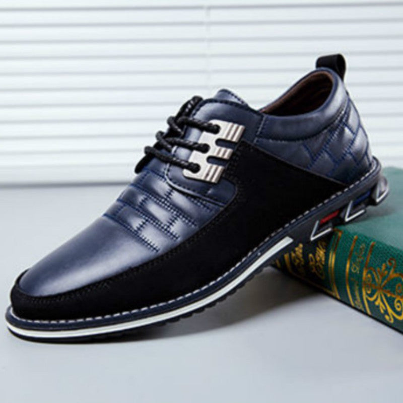 Chaussures décontractées en cuir pour hommes, grandes pointures - Tendance britannique